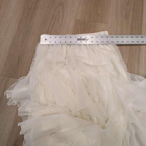 Anthropologie Kavita Bharti Ruffle Flowy White Maxi Skirt Size XS - Picture 5 of 8